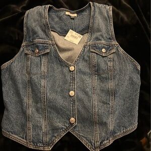 Denim Button-Up Vest